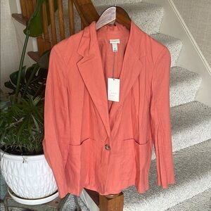 A New Day Coral Women's Linen Blazer